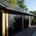 Houten garage zonnepanelen